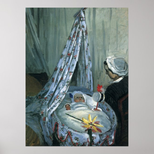 Jean Monet in His Cradle by Claude Monet Poster (Front)
