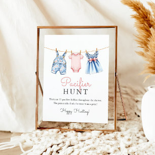 Jean Pacifier Hunt Baby Shower Game Sign