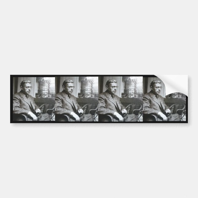 Jean-Paul Sartre Bumper Sticker (Front)