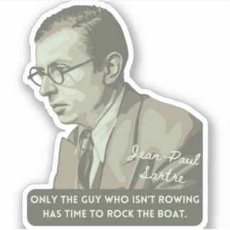 Jean-Paul Sartre Portrait and Quote