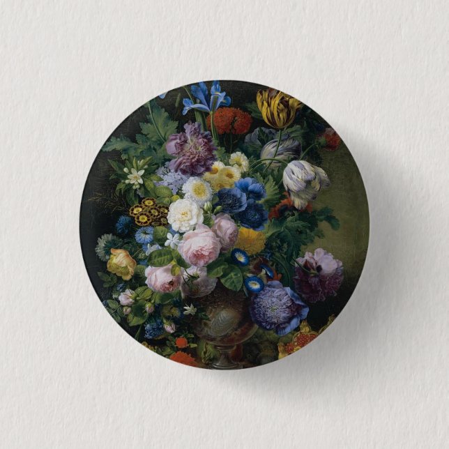 Jean-Pierre-Xavier Bidauld Still Life With Tulips 1 Inch Round Button (Front)