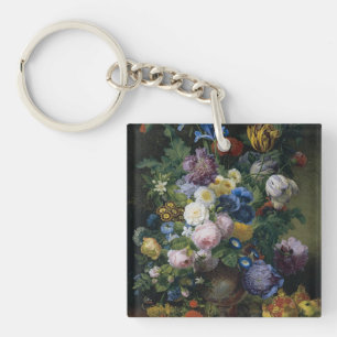Jean-Pierre-Xavier Bidauld Still Life With Tulips Keychain