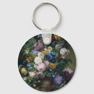 Jean-Pierre-Xavier Bidauld Still Life With Tulips Keychain