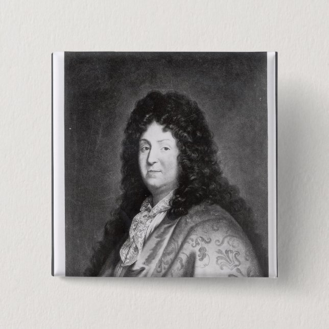 Jean Racine 2 Inch Square Button (Front)