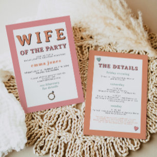 JEAN Retro Wife of the Party Bubble Bachelorette Invitation
