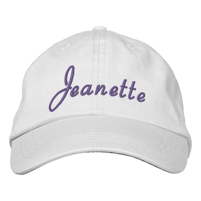 Jeanette Name Embroidered Hat (Front)