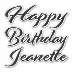 Jeanette name first name black Sticker birthday