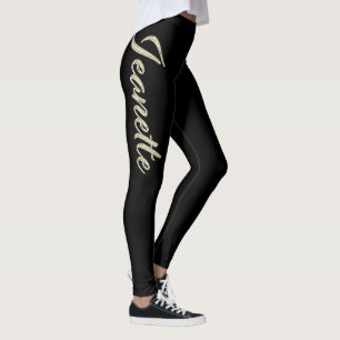 Jeanette white gold Handwriting Hose Leggings