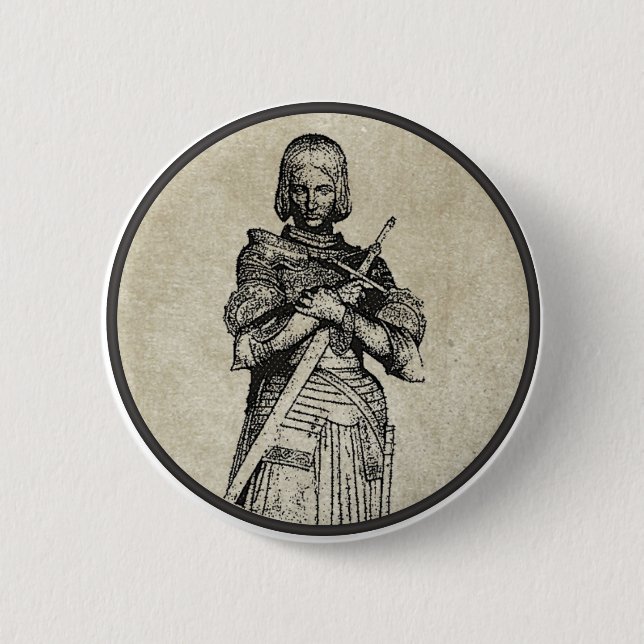 Jeanne d'Arc 2 Inch Round Button (Front)