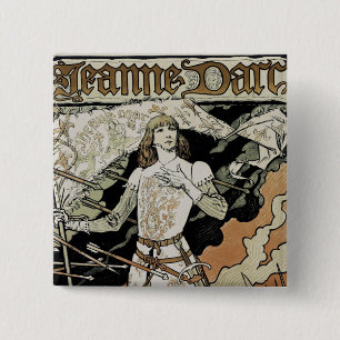 Jeanne d'Arc ~ Sarah Bernhardt 2 Inch Square Button