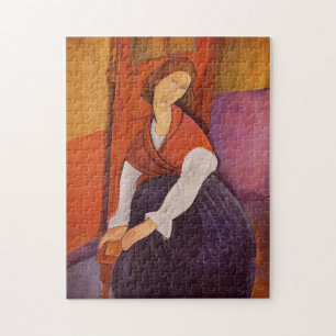 Jeanne Hebuterne In A Red Shawl By Modigliani Jigsaw Puzzle