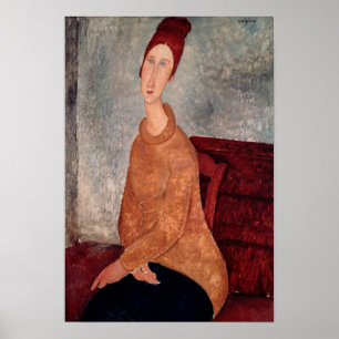 Jeanne Hebuterne in a Yellow Jumper, 1918-19 Poster
