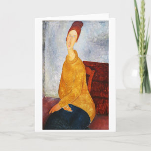 Jeanne Hebuterne in Yellow Sweater, Modigliani Card