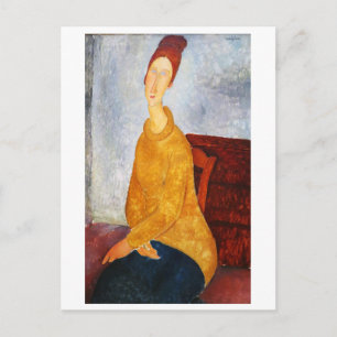 Jeanne Hebuterne in Yellow Sweater, Modigliani Postcard