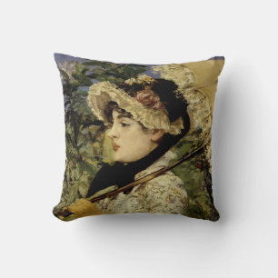 Jeanne: Spring 1881 by Manet Throw Pillow