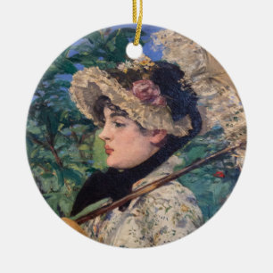 Jeanne (Spring)  By Édouard Manet Ceramic Ornament