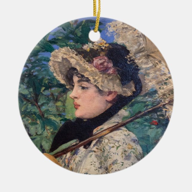 Jeanne (Spring)  By Édouard Manet Ceramic Ornament (Front)