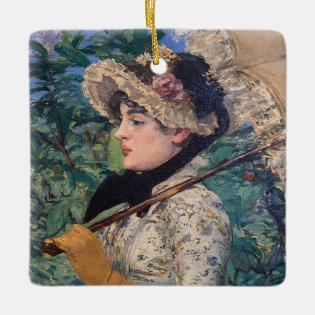 Jeanne (Spring)  By Édouard Manet Ceramic Ornament (Front)
