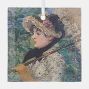 Jeanne (Spring)  By Édouard Manet Glass Ornament