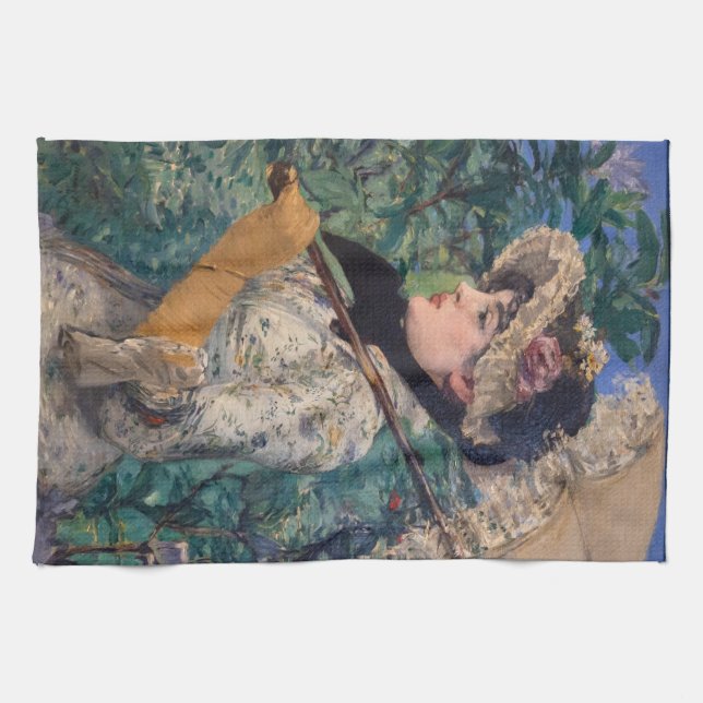 Jeanne (Spring)  By Édouard Manet Kitchen Towel (Horizontal)