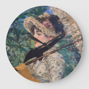 Jeanne (Spring) By Édouard Manet Large Clock
