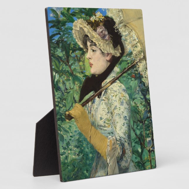 Jeanne (Spring), Edouard Manet Fine Art Plaque (Side)