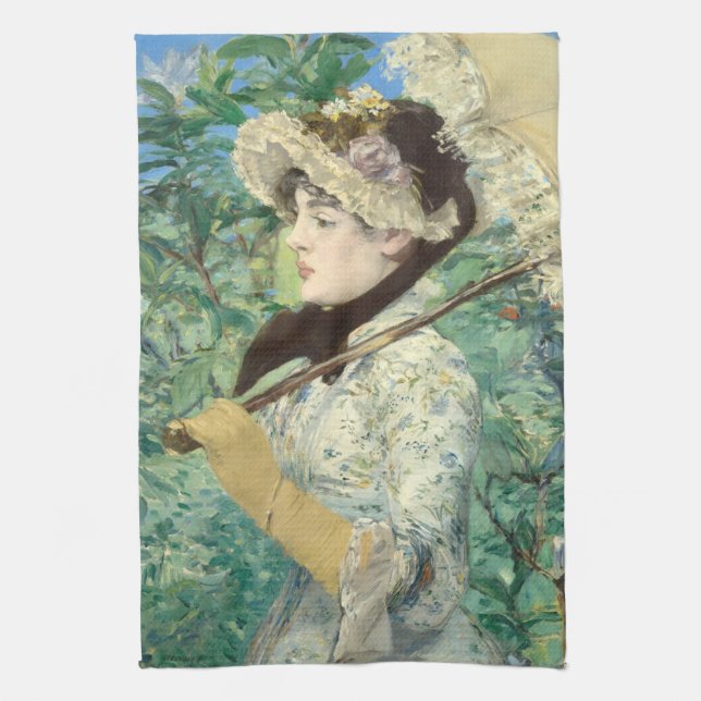 Jeanne (Spring) Edouard Manet   Kitchen Towel (Vertical)