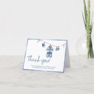 Jeans bleu moderne Carte de remerciements Baby sho