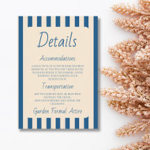 Jeans Blue & Ivory Stripes Retro Minimalist Detail