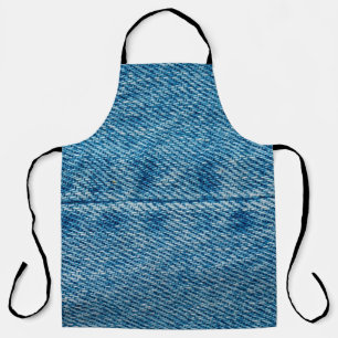 Jeans close up background. Denim stitching. Blue f Apron