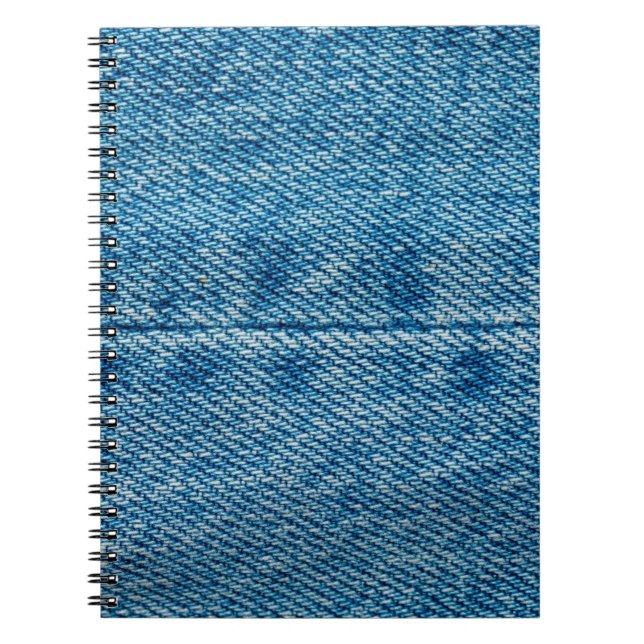 Jeans close up background. Denim stitching. Blue f Notebook (Front)