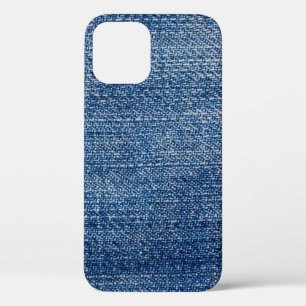 Jeans fabric denim structure blue iPhone 12 case