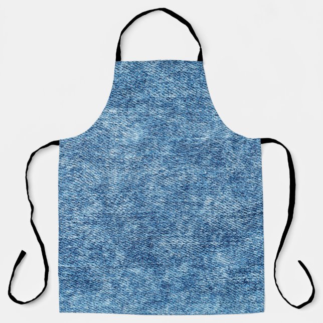 Jeans in acid wash blue. Denim background, texture Apron (Front)