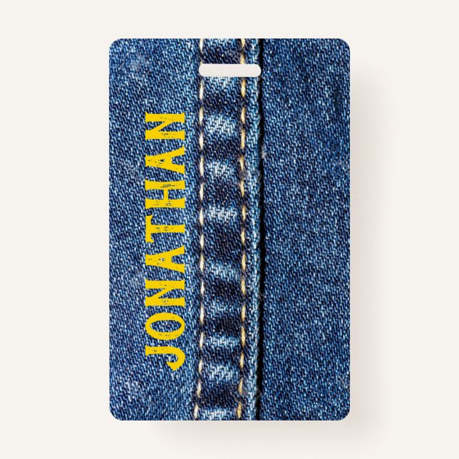 Jeans Luggage Tag / Badge (Front)