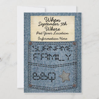 Jeans Pocket BBQ Invitations