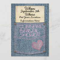 Jeans Pocket Bridal Shower Invitations