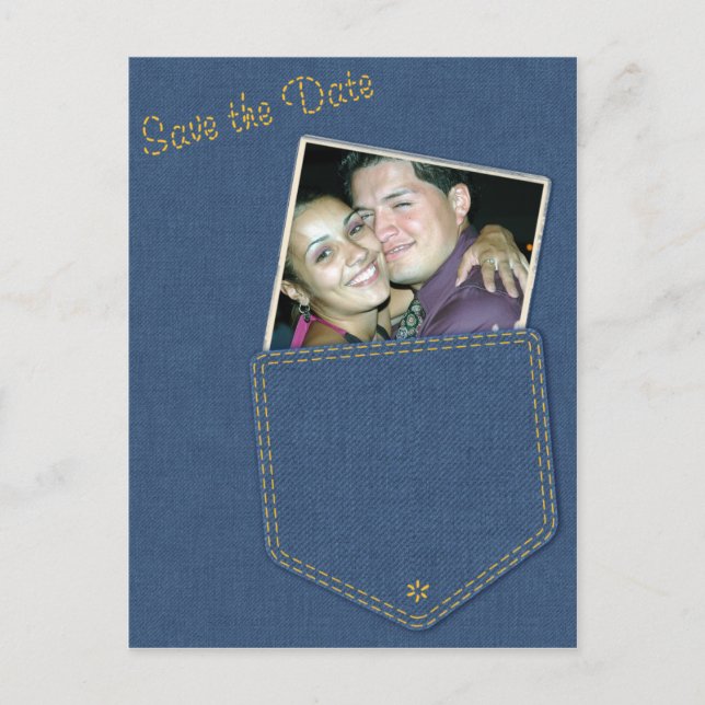 Jeans Pocket Denim Enregistrer la date carte posta (Devant)