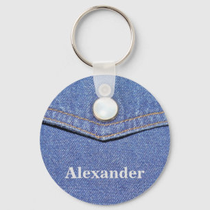 Jeans Pocket Design - Personalized Name Keychain