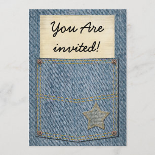 Jeans Pocket Party Invitations
