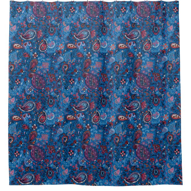Jeanse traditional paisley floral blue pattern (Front)