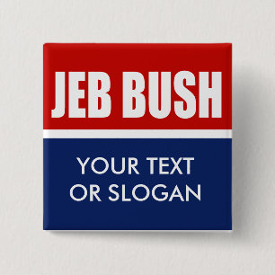 JEB BUSH 2012 2 INCH SQUARE BUTTON