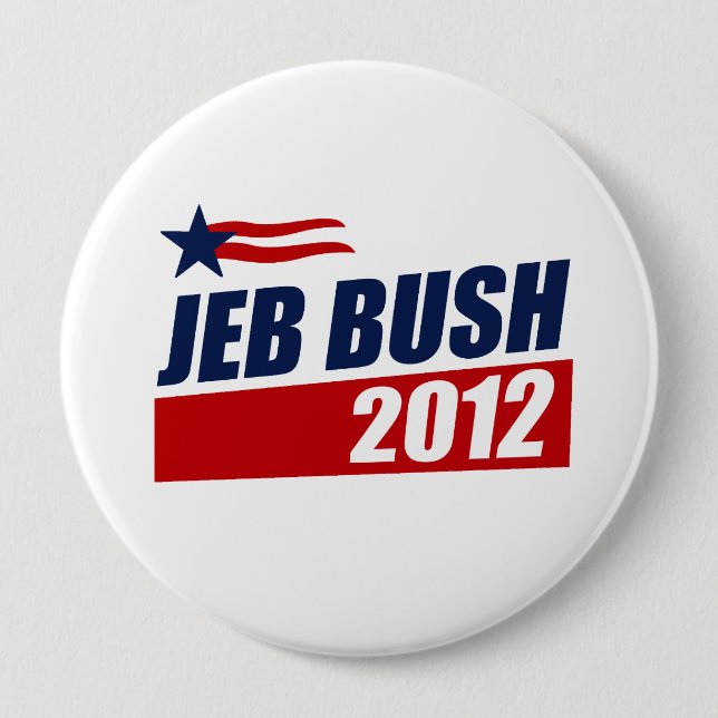JEB BUSH 2012 4 INCH ROUND BUTTON (Front)