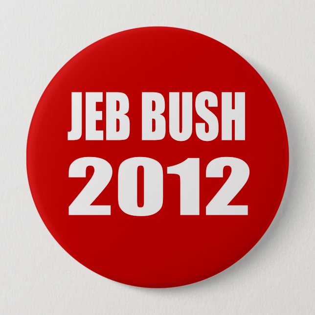 JEB BUSH 2012 4 INCH ROUND BUTTON (Front)