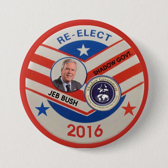 Jeb Bush 2016 3 Inch Round Button (Front)