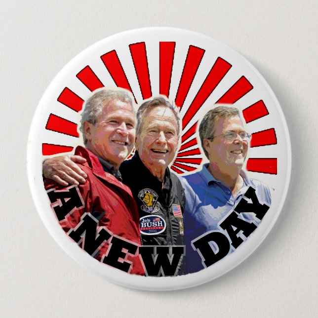 Jeb Bush 2016 4 Inch Round Button (Front)