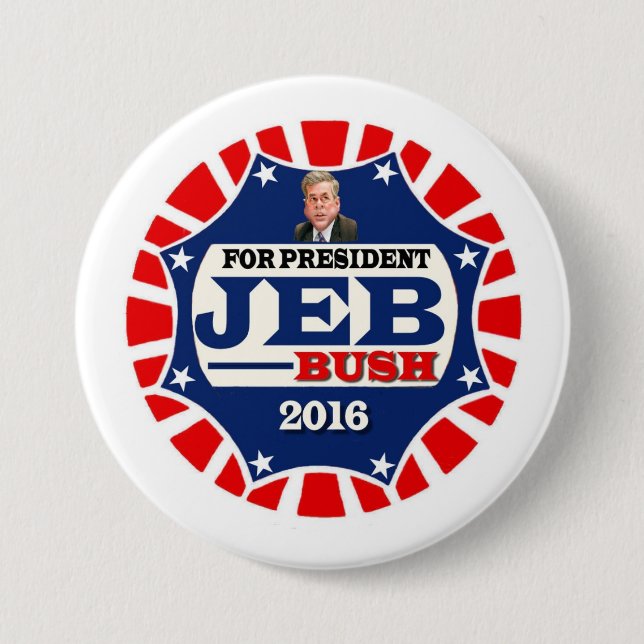 Jeb Bush for president 2016 3 Inch Round Button (Front)