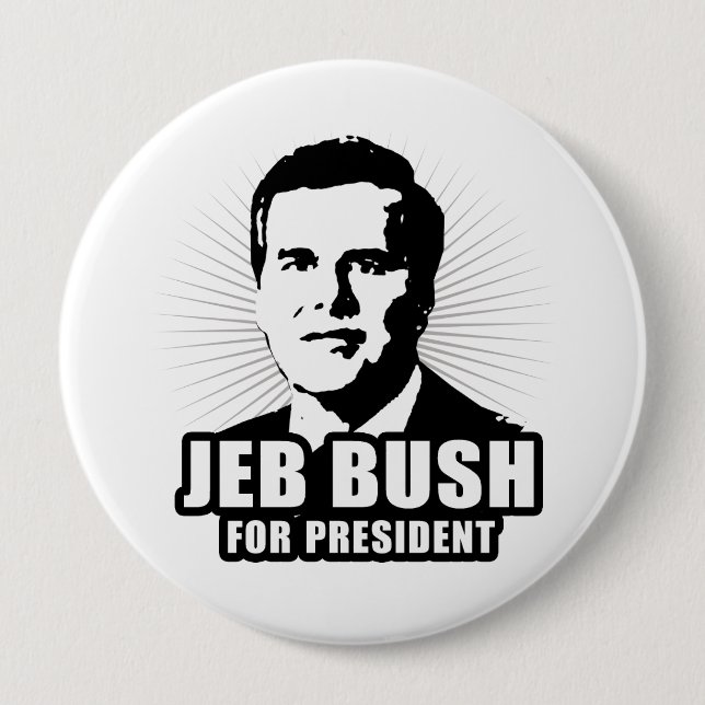 Jeb Bush for President 4 Inch Round Button (Front)