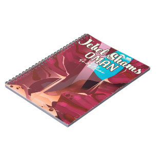 Jebel Shams, Oman vintage travel poster. Notebook