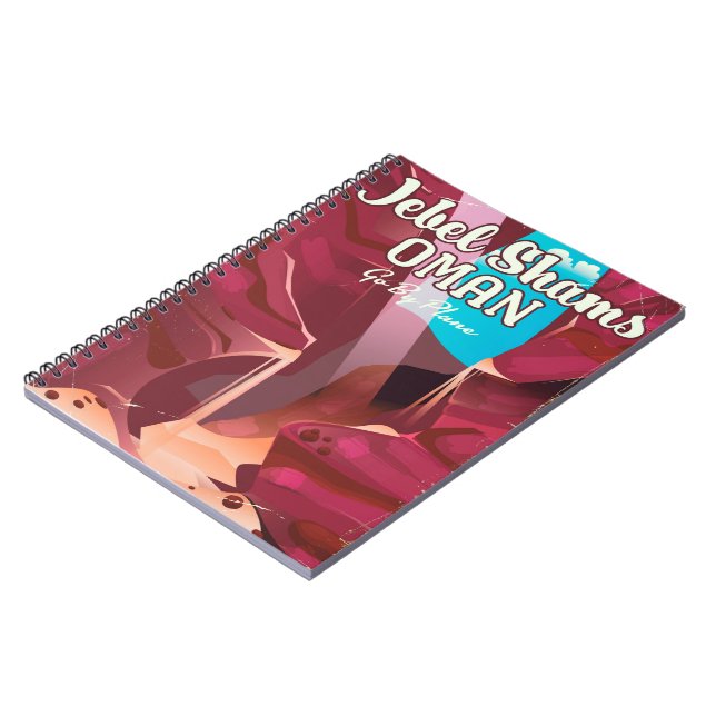 Jebel Shams, Oman vintage travel poster. Notebook (Left Side)