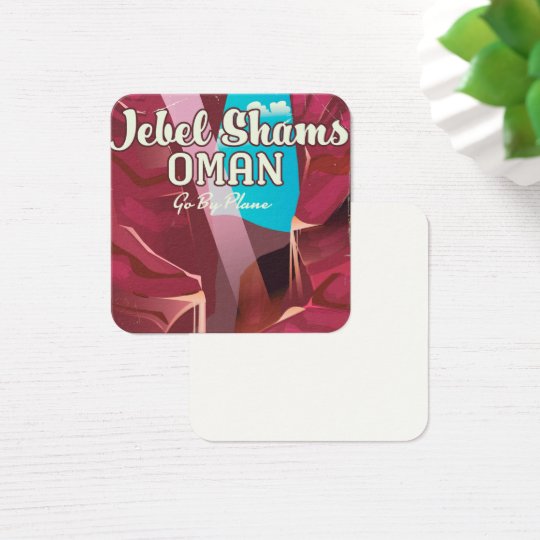 Jebel Shams, Oman vintage travel poster. Square Business Card